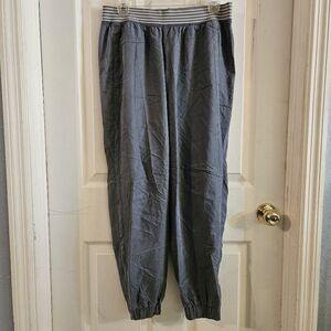 Adidas Stella McCartney Woven Joggers Zip Ankle Gray Athleisure Pants Large